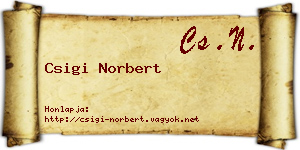 Csigi Norbert névjegykártya